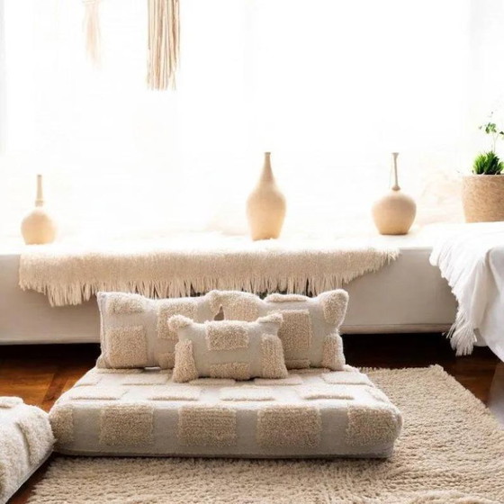 Image 1 of Set di cuscini da pavimento in lana marocchina fatti a mano