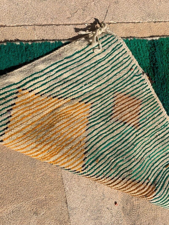 Handgeknüpfter Boujaad-Teppich – Marokkanischer Wollteppich, abstraktes Berber-Design, geometrische (photo 8 of 12)