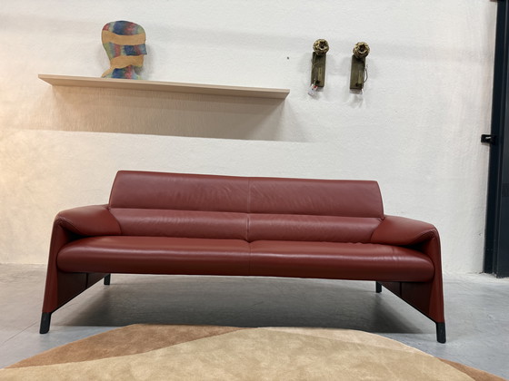 Image 1 of Leolux Felizia 3-Sitzer-Sofa, niedrig, rotes Leder