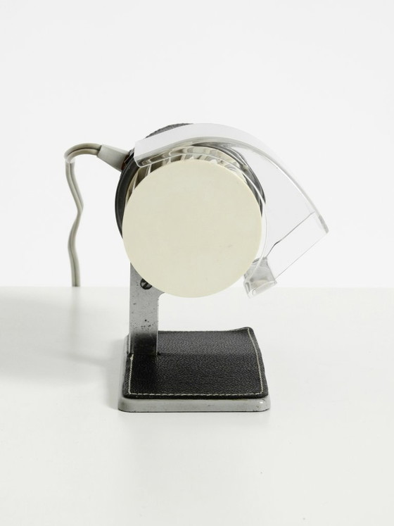 Image 1 of Raro ventilatore da tavolo originale BRAUN HL 1 del 1961, disegnato da Reinhold Weiss, con finitura in pelle.