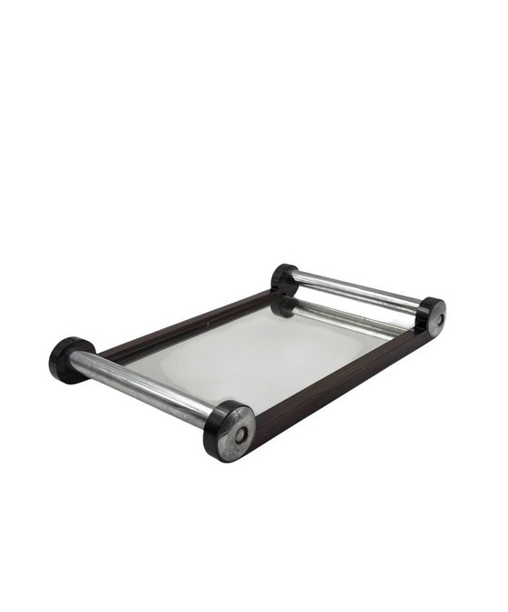 Image 1 of Plateau miroité en bois Art Déco, France années 1930