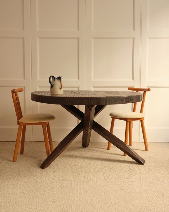 Image 1 of Wood & velvet italian chairs 