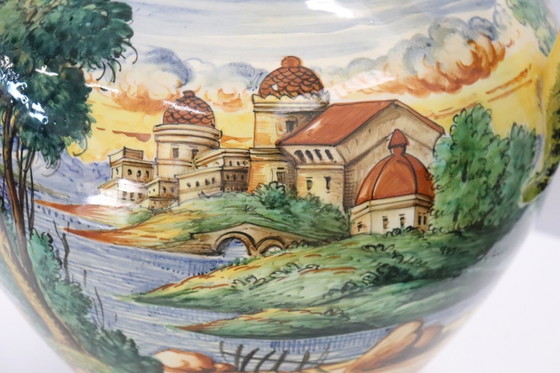 Image 1 of Ceramic Vase with Classical Decoration, Florence Italy 1980s