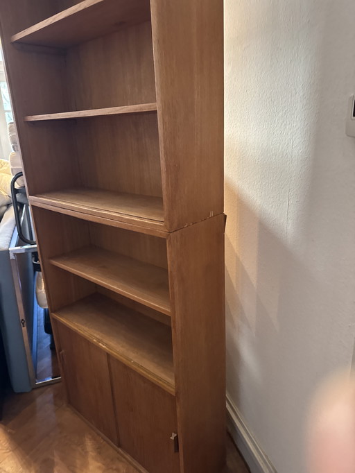Mid Century Two Section bookcase with cabinet