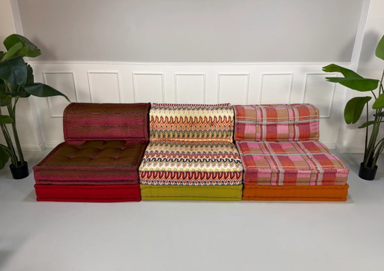 Image 1 of Roche Bobois Mah Jong Designer Sofa Stoff Couch handgefertigt MahJong Bunt