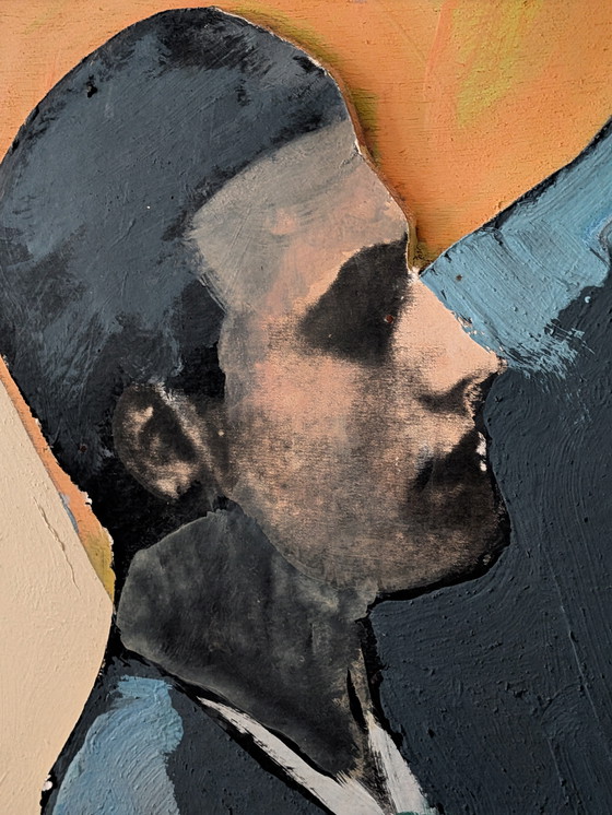 Image 1 of Grand relief vintage français moderniste en techniques mixtes – Figures dansantes abstraites – 142 × 102 cm