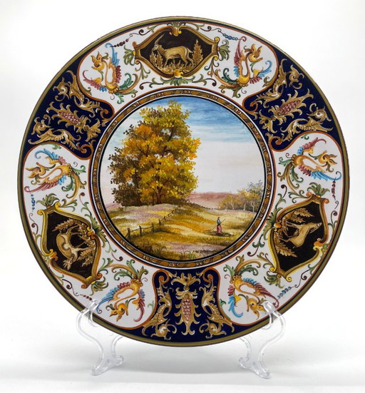 Laura Silvagni Faenza majolica wall plate, Italy 1987, Ø 30 cm – wanddecoratie, Ceramic