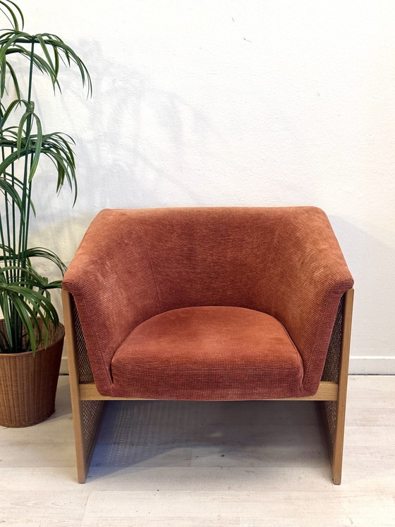 Image 1 of Poltrona vintage in stile boho anni '70 con fettuccia