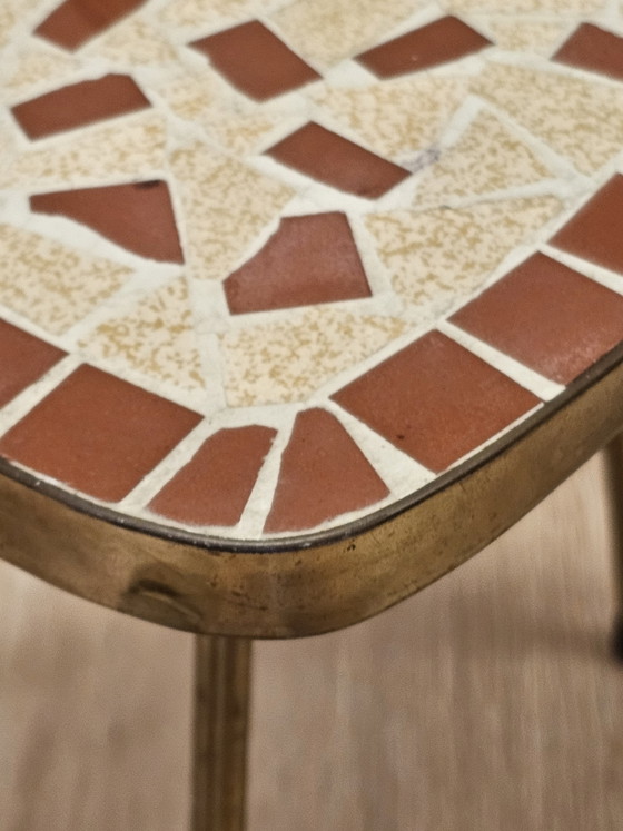 Vintage Mosaic Side Table Plant Table Small Table – Stone, Wood (photo 4 of 6)