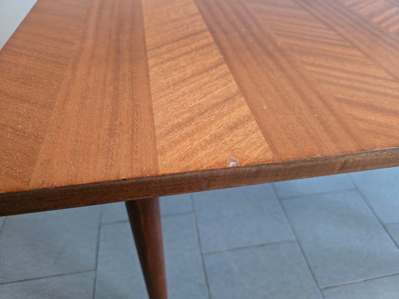 Image 1 of Vintage bijzettafel uit de jaren 50, zwart formica en mahoniehout, jaren 50, DLG Andre Monpoix