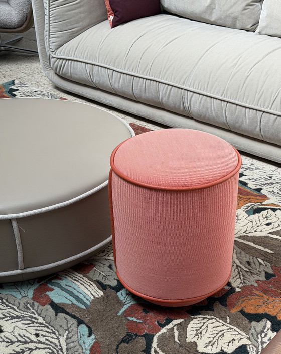 Image 1 of Leolux Bolmin poef Bold stof / leer NIEUW