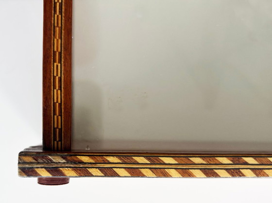 Vintage Display Cabinet with Salt Sculpture Ship – Decorative Objects, Glass, Wood (photo 3 of 5)