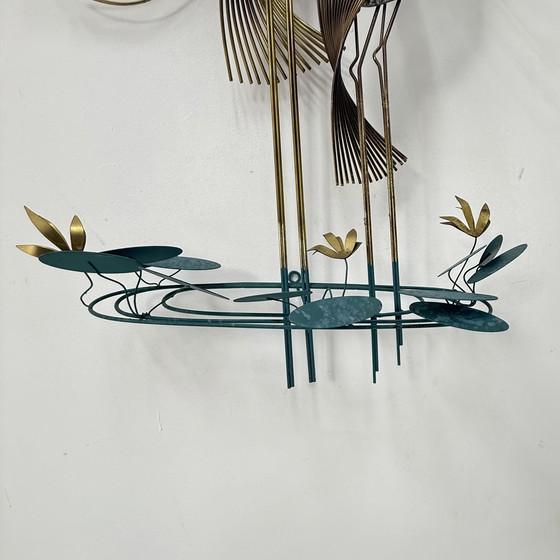 Image 1 of Curtis Jere Vintage Pauw Muurkunst Gesigneerd, 1970