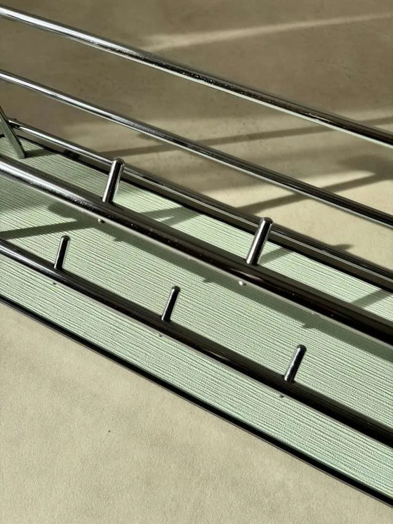 Image 1 of mintgrüne Garderobe aus Holz im Mid-Century-Design