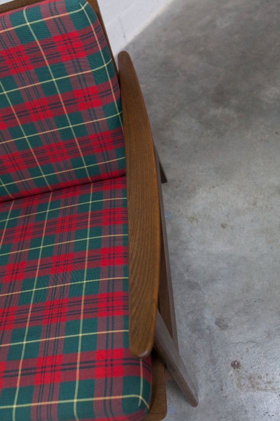 Image 1 of Poltrona scandinava in teak, anni '60, smontabile, con tessuto tartan
