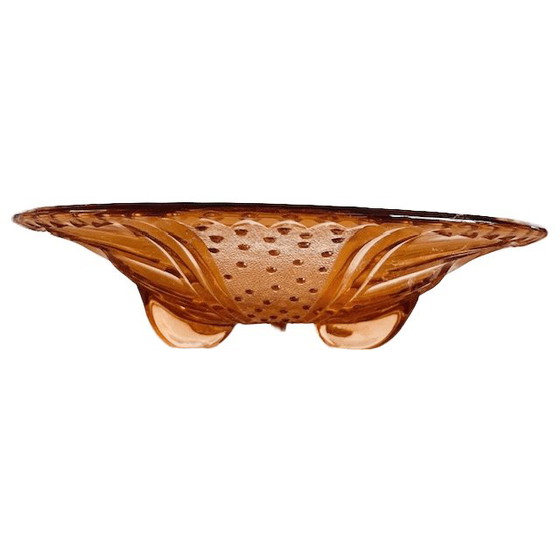 Image 1 of Obstschale aus Art-Deco-Glas, Rosaline-Rosa-Glas, 1930er Jahre