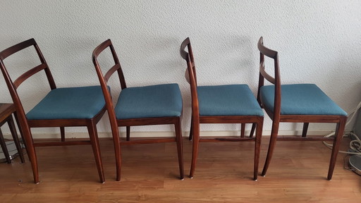4 sillas de comedor de diseño escandinavo de palisandro