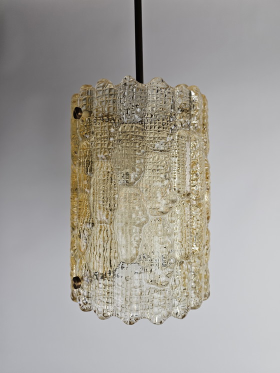 Image 1 of Lampada a sospensione Orrefors svedese in vetro dorato, anni '70