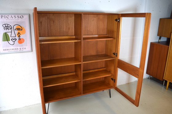 Image 1 of Vitrine vintage en teck danois, étagère haute