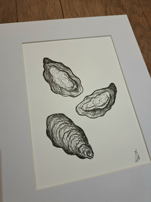 Illustration Oysters Handmade | Framed
