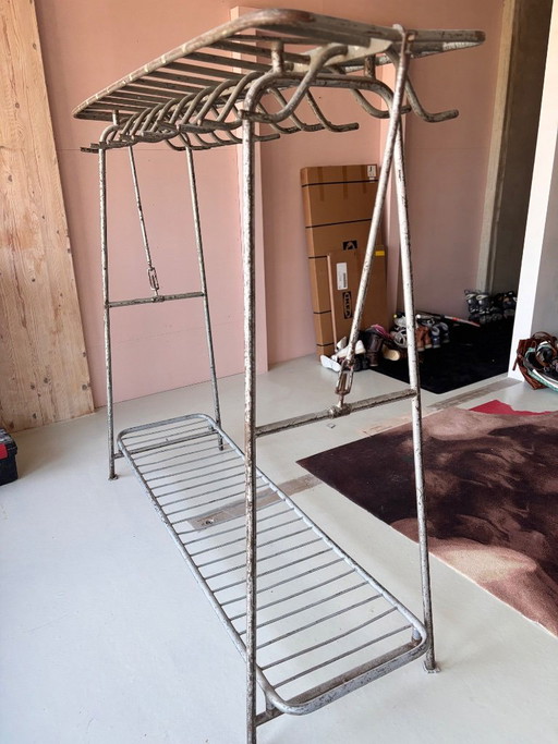 Industrial free-standing coat rack