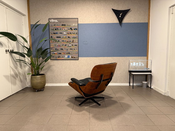 Image 1 of Herman Miller / Contura | Charles & Ray Eames | Lounge Chair & Ottoman | Rosewood & Black Leather | 1x Set
