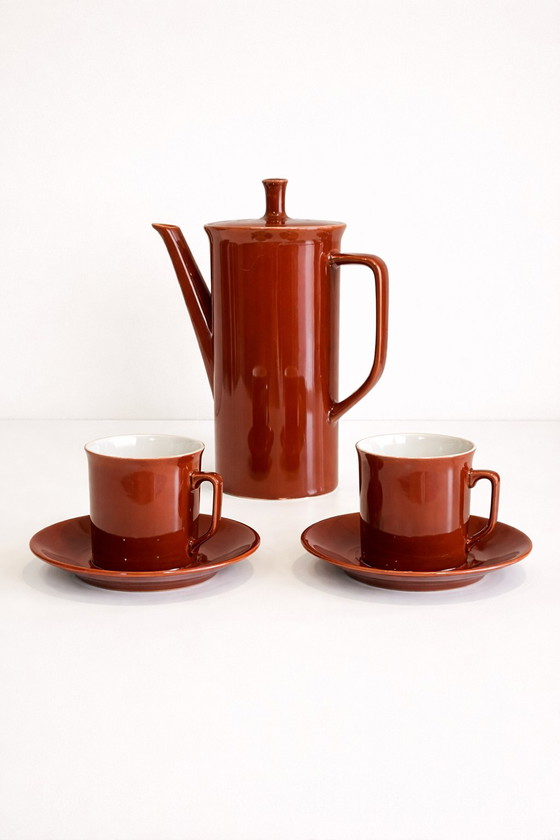 Image 1 of Villeroy & Boch Luxembourg coffee set - chestnut brown vintage design, 1960s