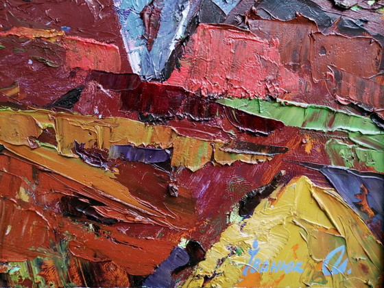 Peinture à l'Huile Originale Paysage Nature Automne Vent dans le Dos – Peintures et dessins, Canvas (photo 10 of 11)