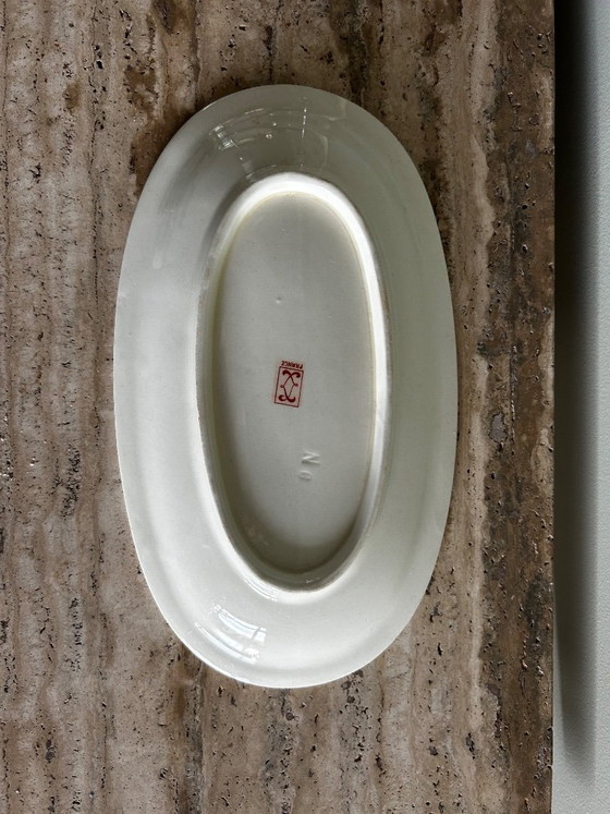 Image 1 of Jean Luce dinnerware set – red bonsai motif - Art Deco