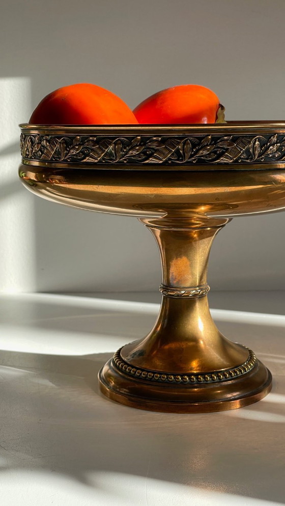 Image 1 of COUPE à Fruits Métal Argenté et Bronzé