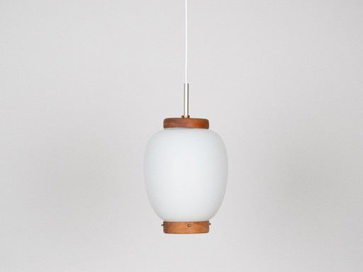 Lampada a sospensione vintage danese Kina di Bent Karlby, Lyfa, anni '40