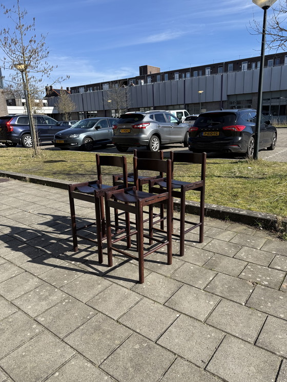 Image 1 of 4x Brutalist Bar Stools, Allmilmö '80