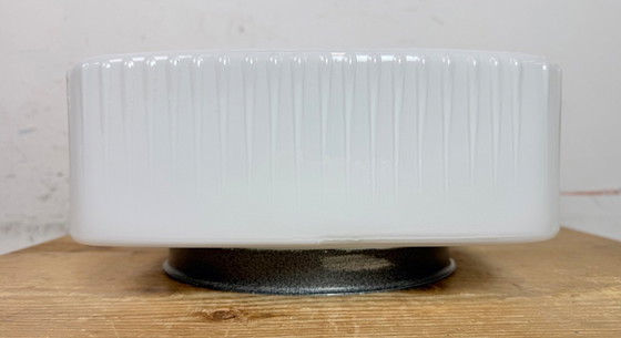 Image 1 of Vintage wand- of plafondlamp met melkglas, jaren 70