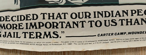 Image 1 of Poster van een geboeide indiaan, gemaakt door B. Carter in 1973.