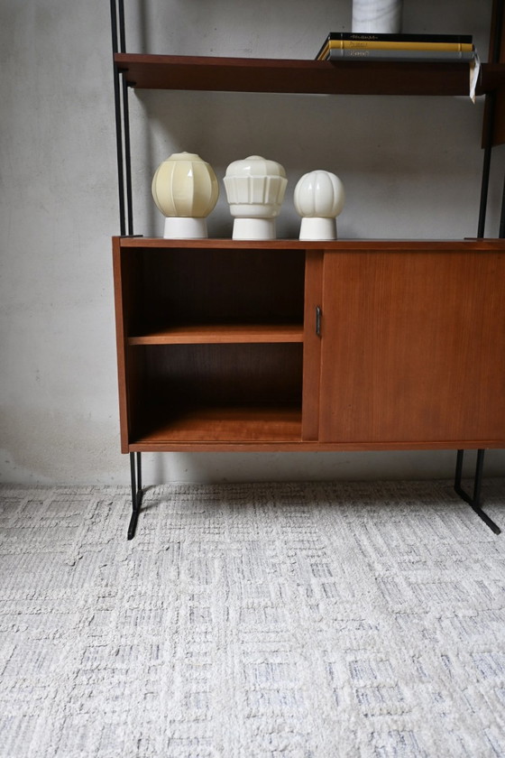 Wandsysteem Modulair Van Omnia Hilker Jaren 60 Vintage – Wandkast, Wood, Metal (photo 14 of 15)