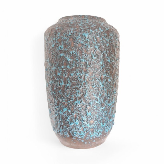 Image 1 of Vaso Scheurich, Germania occidentale 517-30 Lava grassa turchese su smalto bronzo