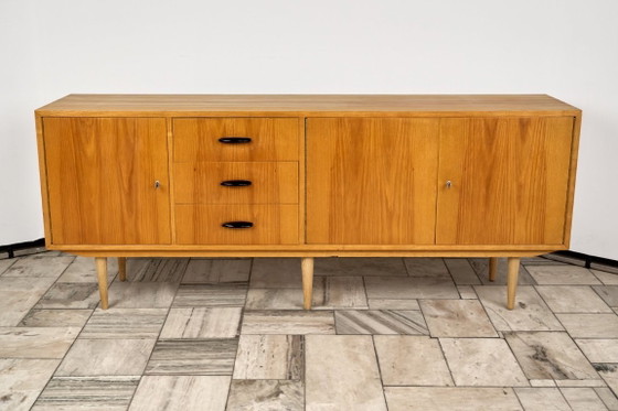 Vintage Long Sideboard, 1960s, Czechoslovakia – Wood (photo 3 of 19)