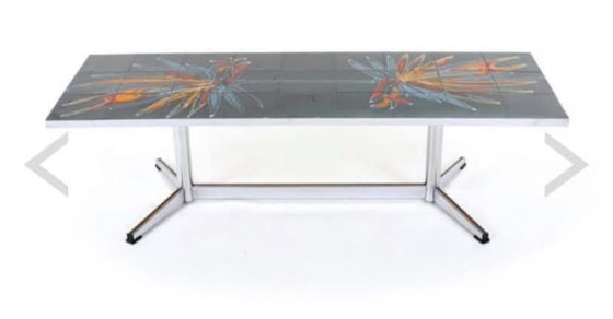 Image 1 of Vintage Coffee Table With Chrome Legs.