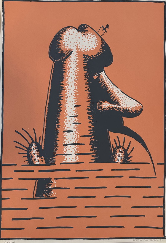 Image 1 of Genummerde zeefdruk 43/100 - Walter Goossens - gesigneerd