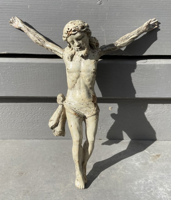Image 1 of 18th Century Polychrome Wooden Corpus Christi Figure