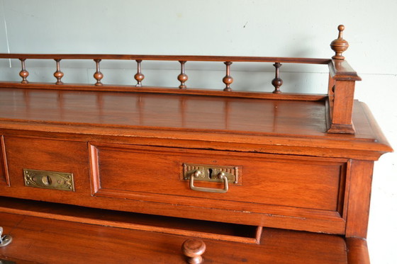 Image 1 of Antique walnut cylinder desk, secretary.