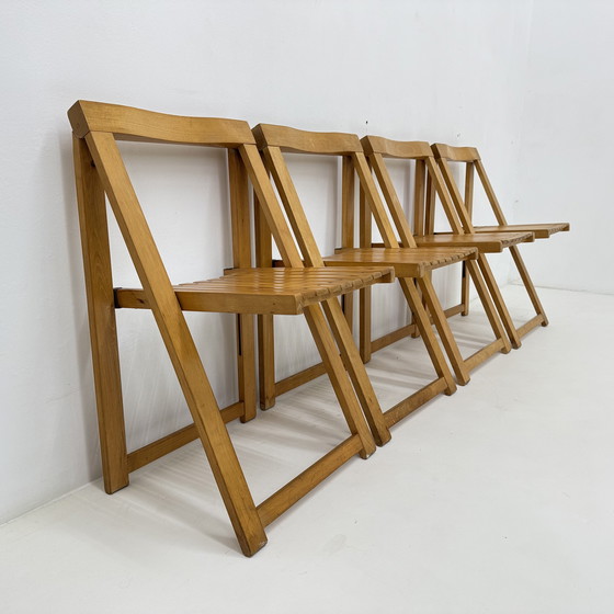 Image 1 of Set van 4 Aldo Jacober voor Alberto Bazzani klapstoelen, jaren 1960