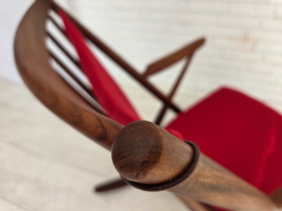 1960s Danish rocking chair by Frank Reenskaug, model 182, reupholstered. – Wood, Wool (photo 11 of 18)
