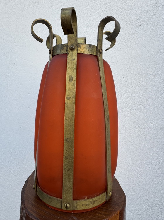 Vaso in pasta di vetro satinato con montatura in ottone anni '60 – Vasi, Glass, Brass (photo 7 of 15)