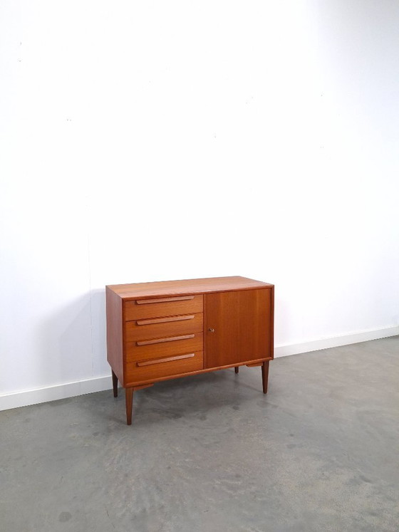 Image 1 of Teak sideboard with 4 drawers and wooden handles, Bornhold