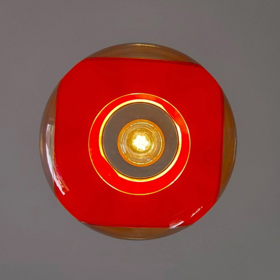 Orange bug-eye UFO pendant lamp – Massive – Plastic, Space Age (photo 6 of 8)