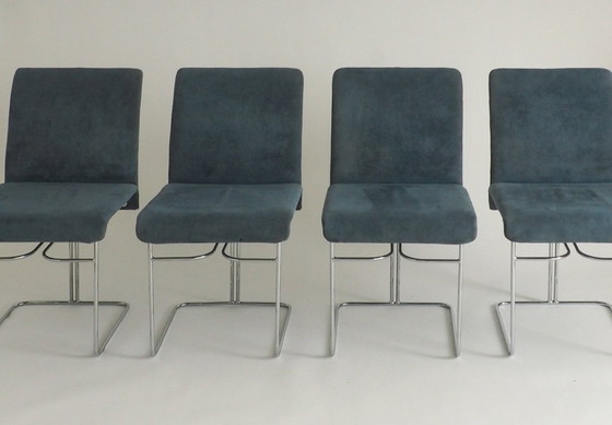 Image 1 of Set of 4 dining chairs by Ernesto Radaelli for Saporiti