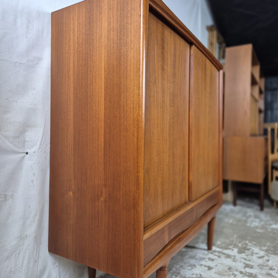 Image 1 of Axel Christensen vintage Deens wandmeubel highboard dressoir