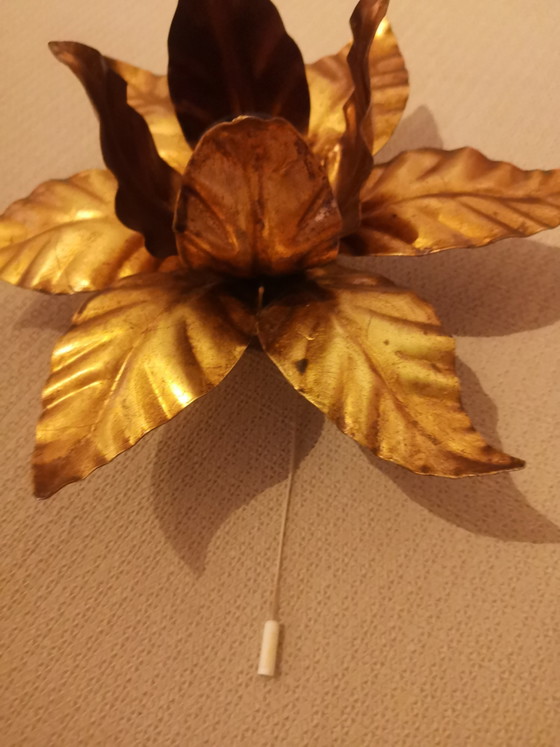 Golden Floral Mid Century Wall light by Hans Kögl – Metal (photo 3 of 12)