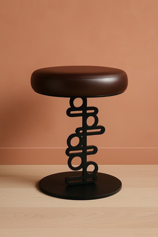 Taboeret Ken van Marcel Wanders voor Quodes – zeldzaam ontwerp uit ‘Beautiful Women’-collectie – bruin/zwart